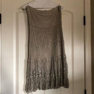 ETCETERA taupe Lace Skirt size Small